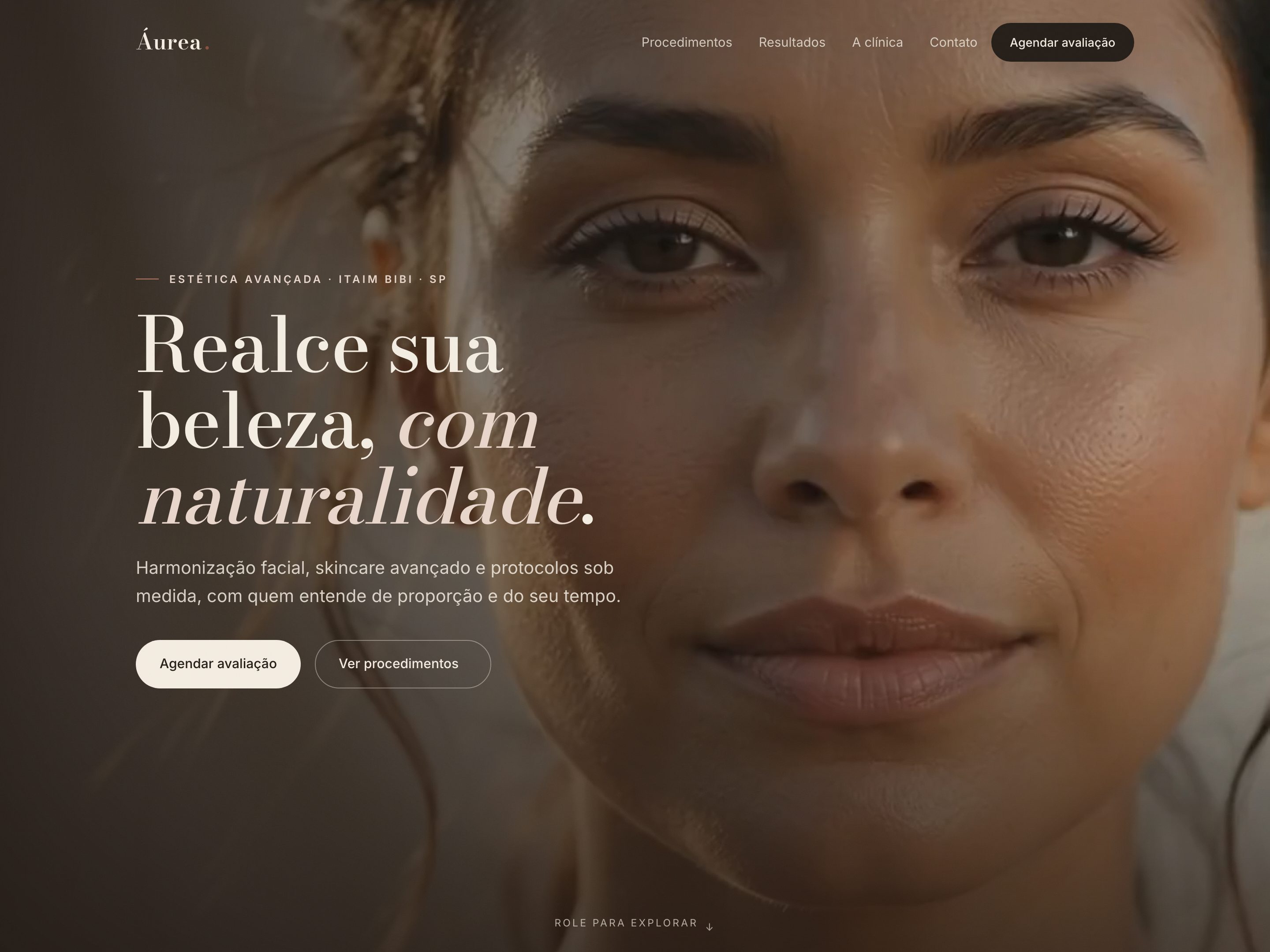 Preview do template Clínica de Estética Avançada