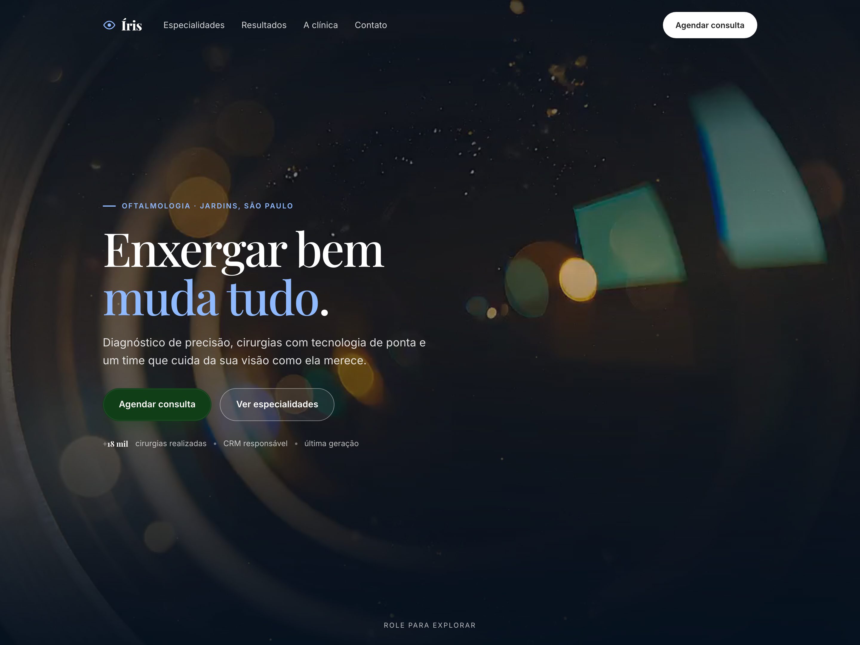 Preview do template Clínica Oftalmológica