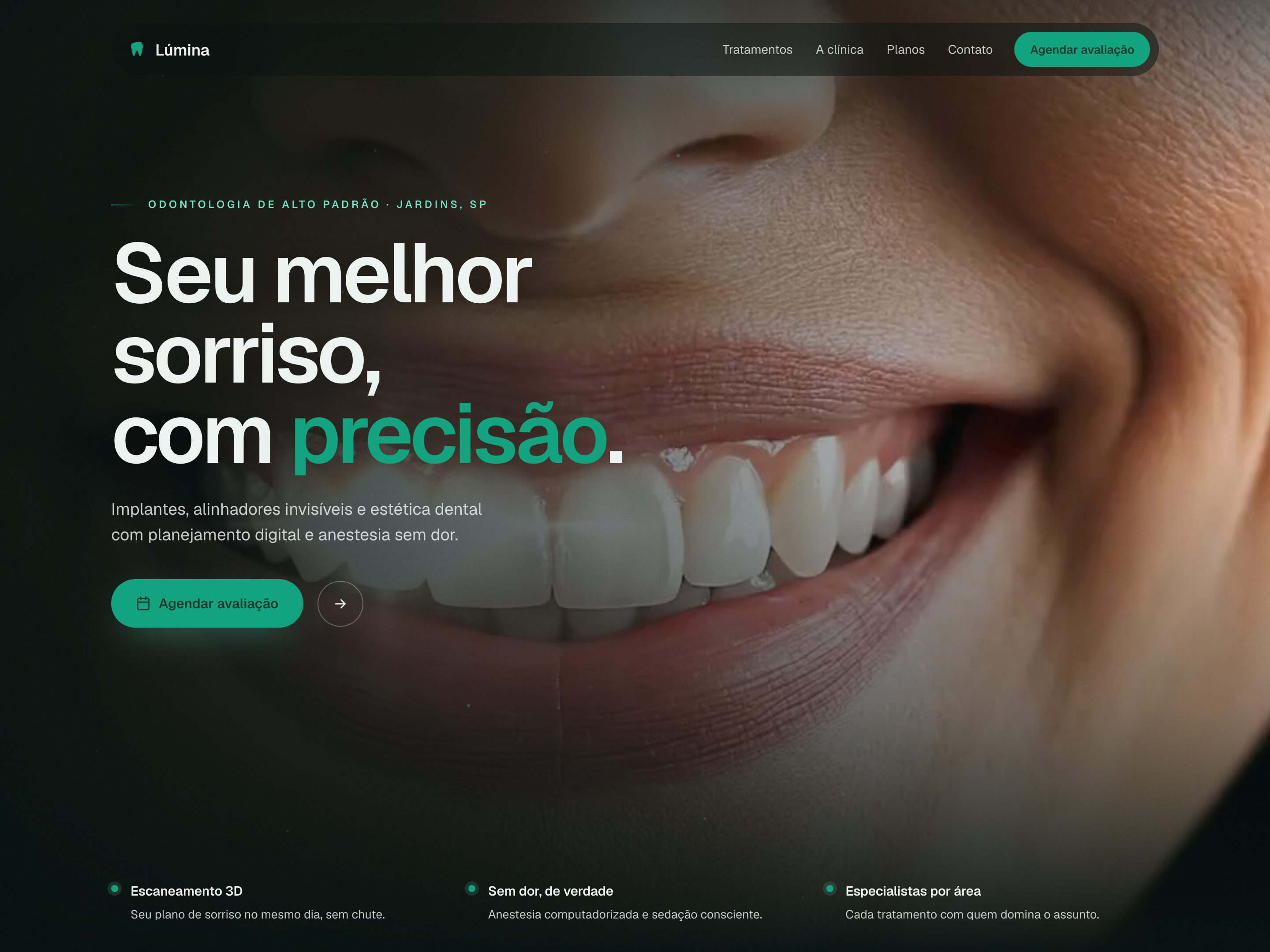Preview do template Clínica Odontológica Premium
