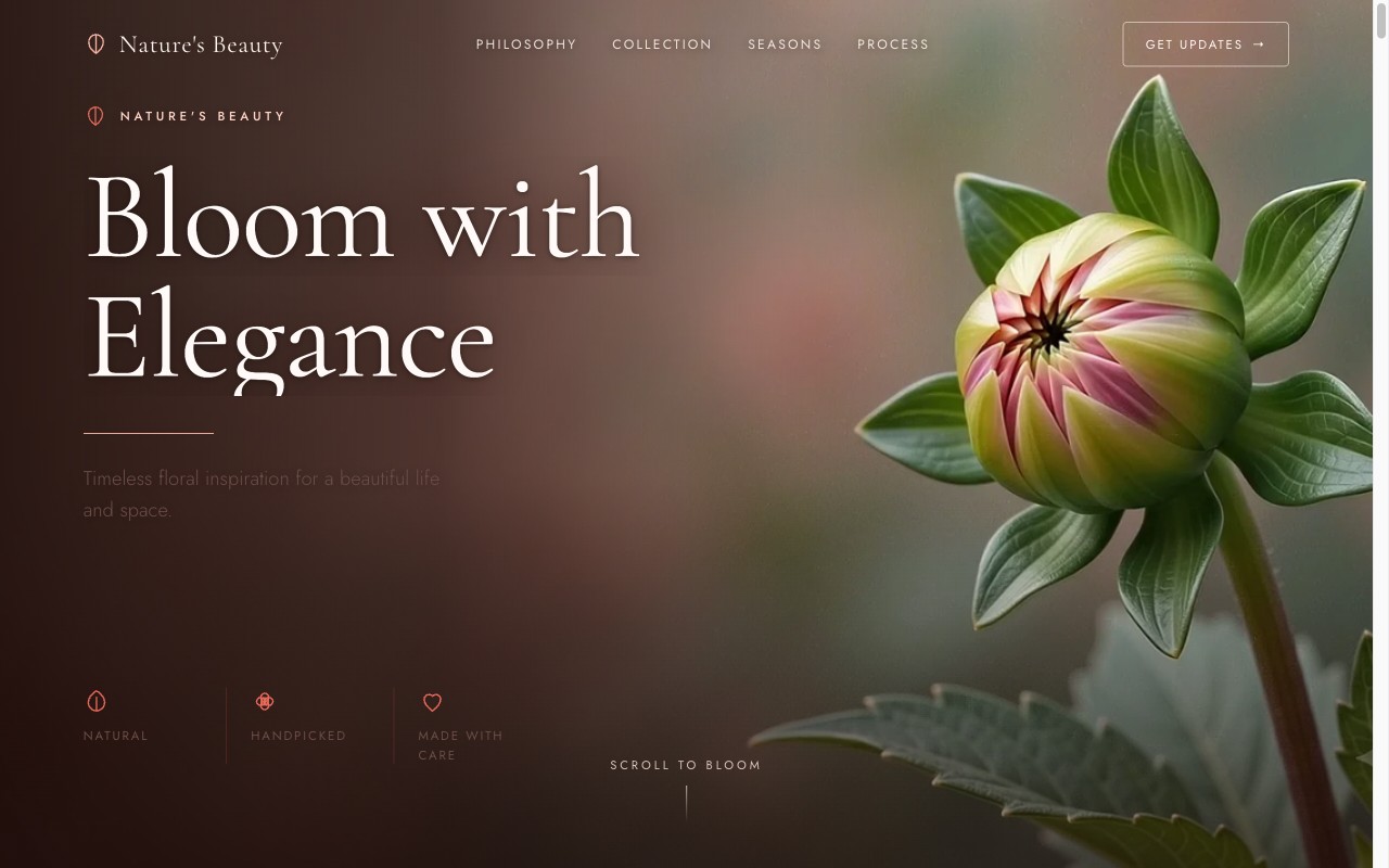Preview do template Beleza Natural & Floricultura