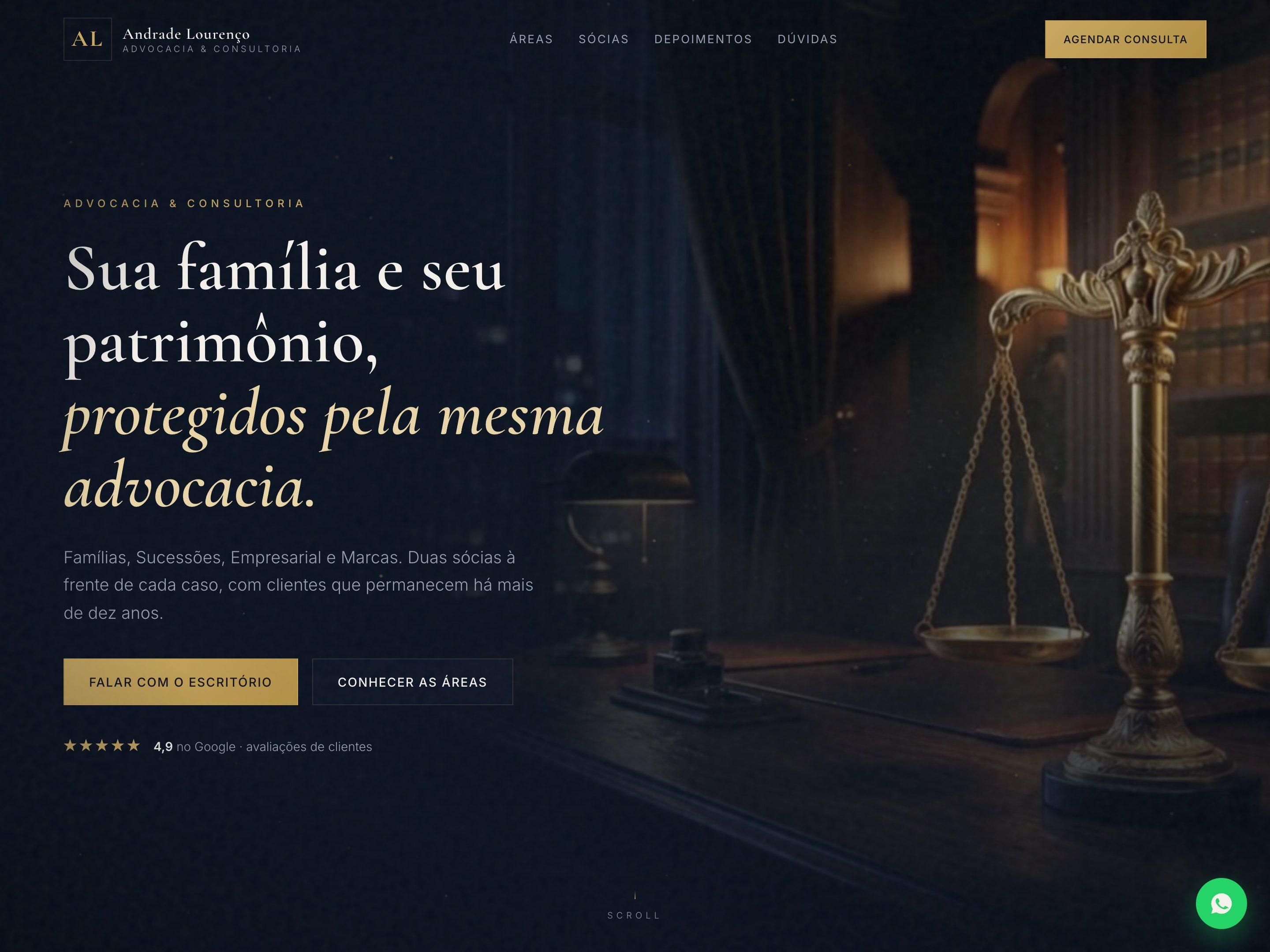 Preview do template Advocacia de Família & Sucessões